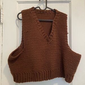 Brown Crochet Vest